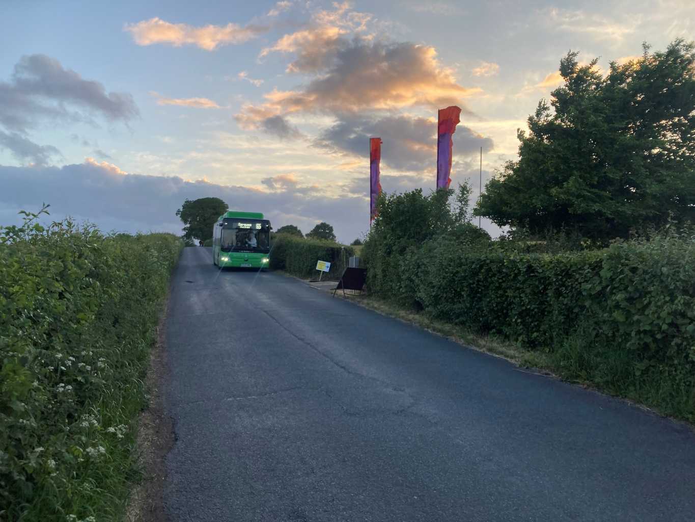 bus outside festival gates